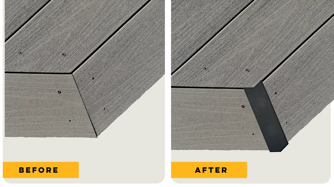 Mitered corner cut hidden with GAPCAP