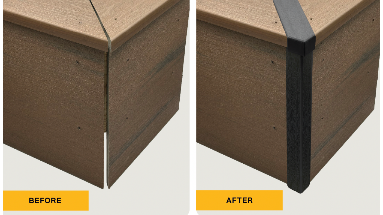 Existing deck corner retrofit with GAPCAP